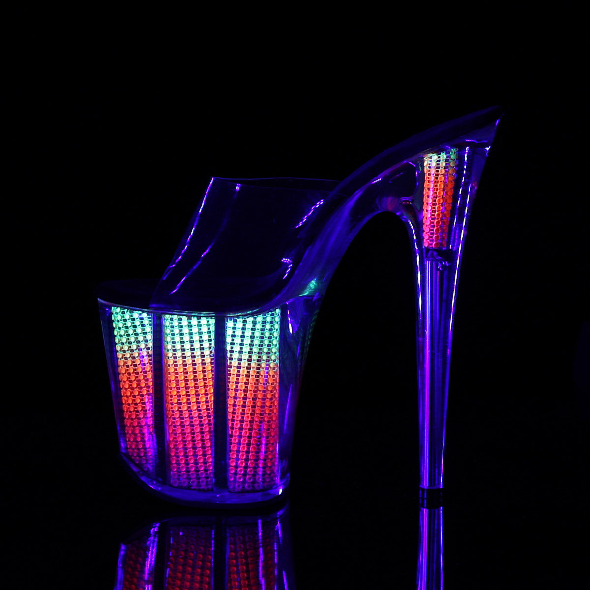 Pleaser Platform Stiletto Peep Toe Slide Mules High Heels Adult Women Flam801