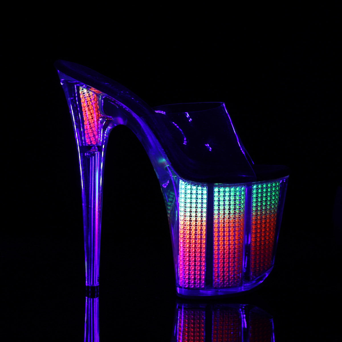 Pleaser Platform Stiletto Peep Toe Slide Mules High Heels Adult Women Flam801