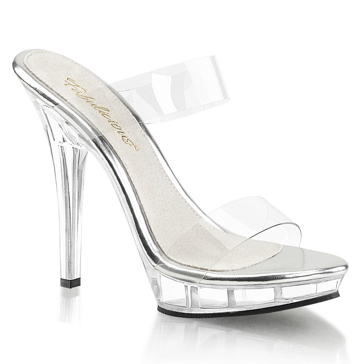 Pleaser Fabulicious 5" Heel Two Band Slide Adult Women Shoes Sandals Lip/102