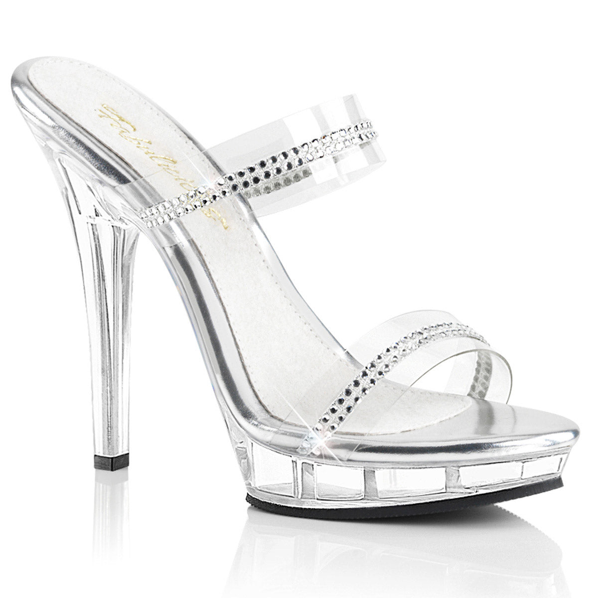 Pleaser Fabulicious 5" Heel Two Band Slide Adult Women Shoes Sandals Lip/102