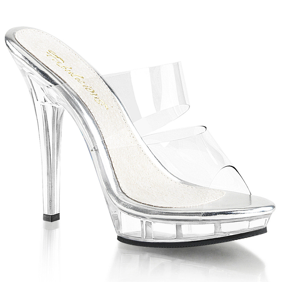Pleaser Fabulicious 5" Heel Two Band Slide Adult Women Shoes Sandals Lip/102