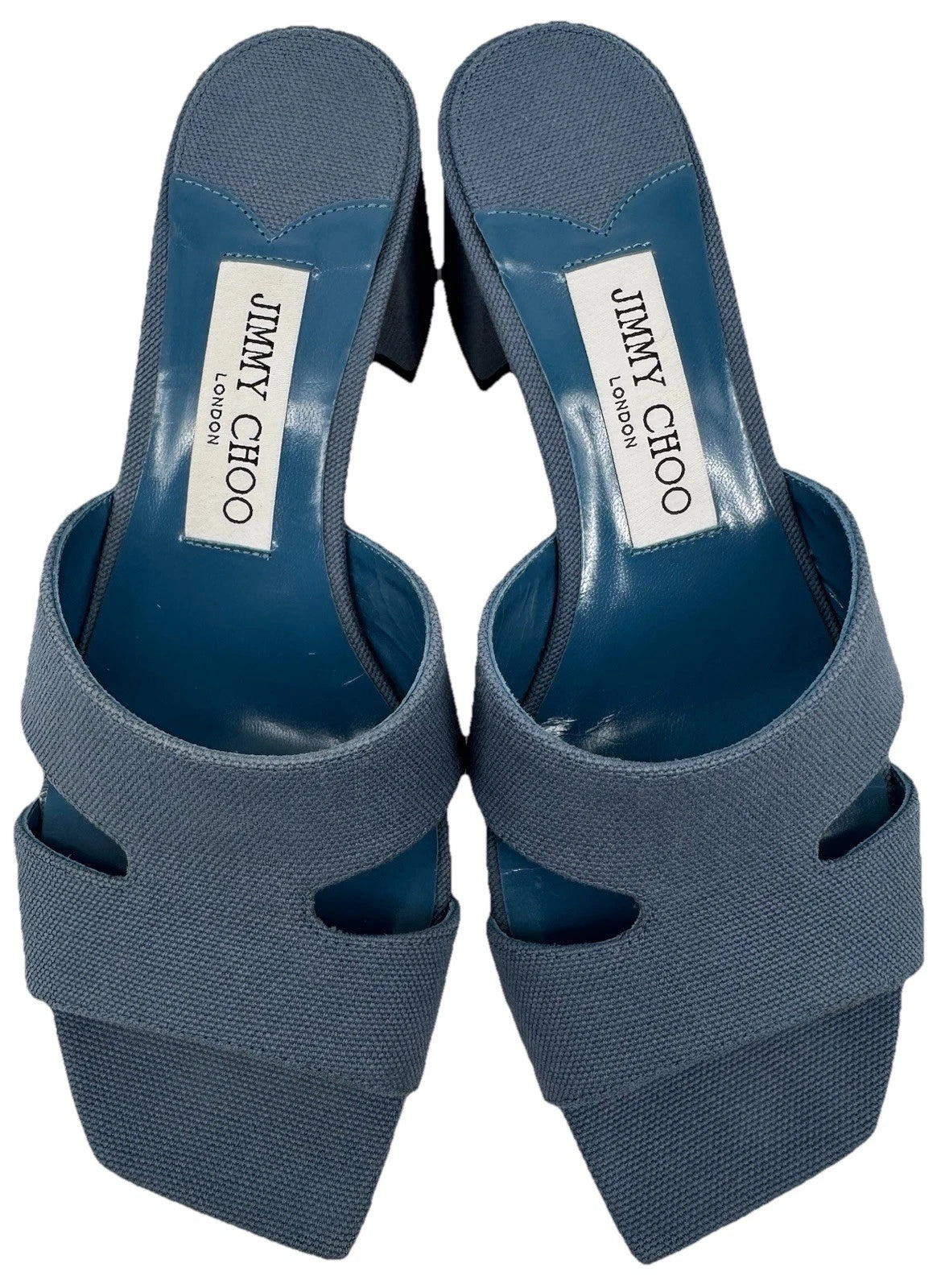 NEW Jimmy Choo Ellison Linen Mule 45 Sandal Denim Blue EU 36 (US 6) Designer