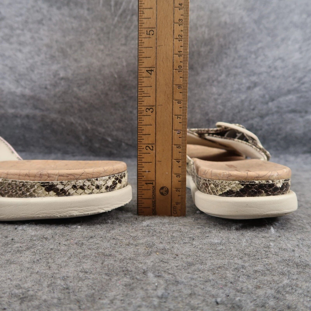 Clarks Shoes Womens 8 Sandal Slides Fashion Snakeskin Platform Juneshell Comfort