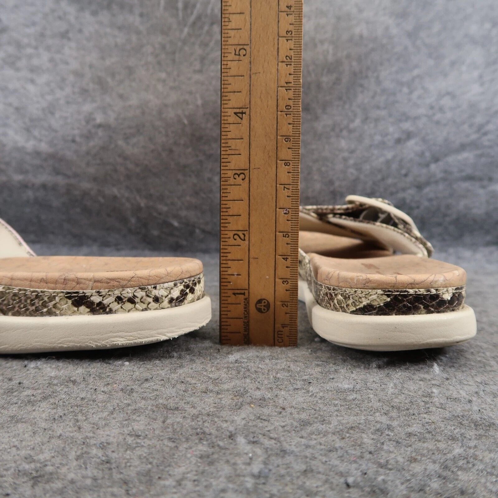 Clarks Shoes Womens 8 Sandal Slides Fashion Snakeskin Platform Juneshell Comfort