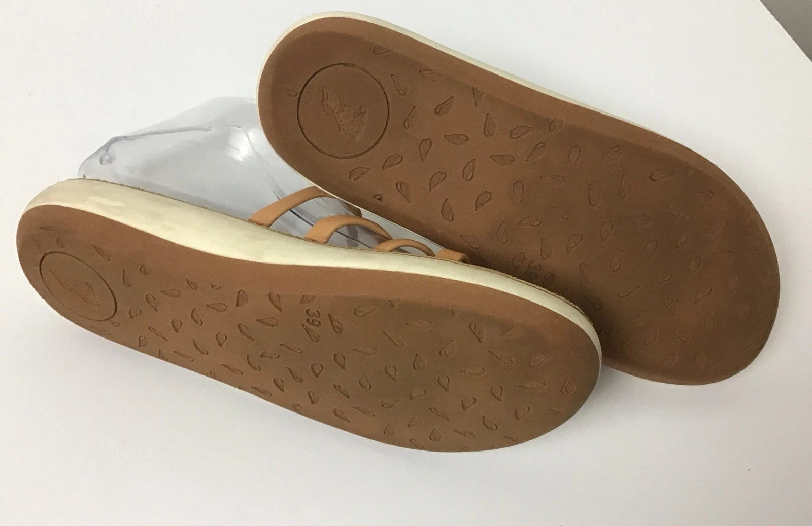 Ancient Greek style Tan leather strappy real leather slide sandals handmade, 9
