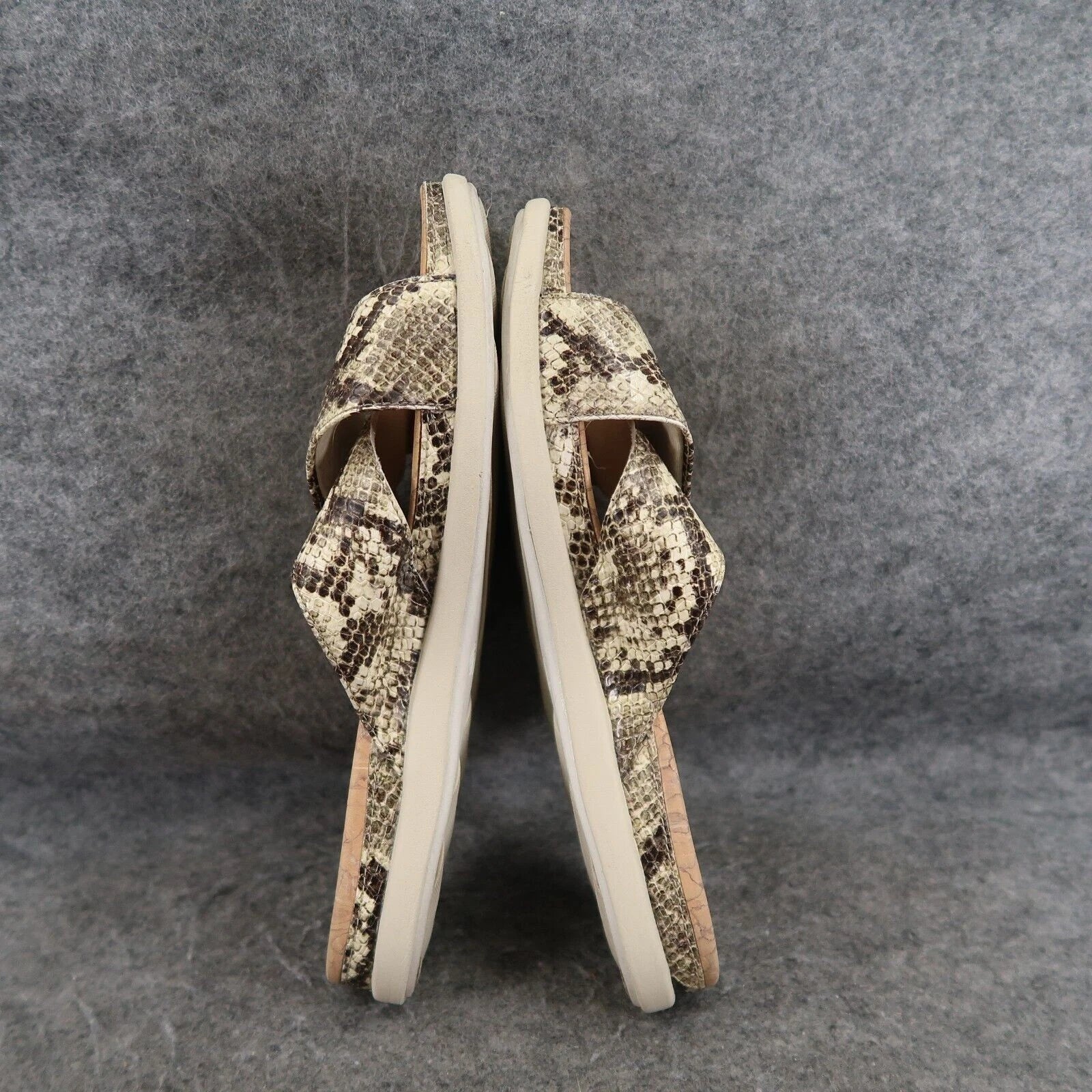 Clarks Shoes Womens 8 Sandal Slides Fashion Snakeskin Platform Juneshell Comfort