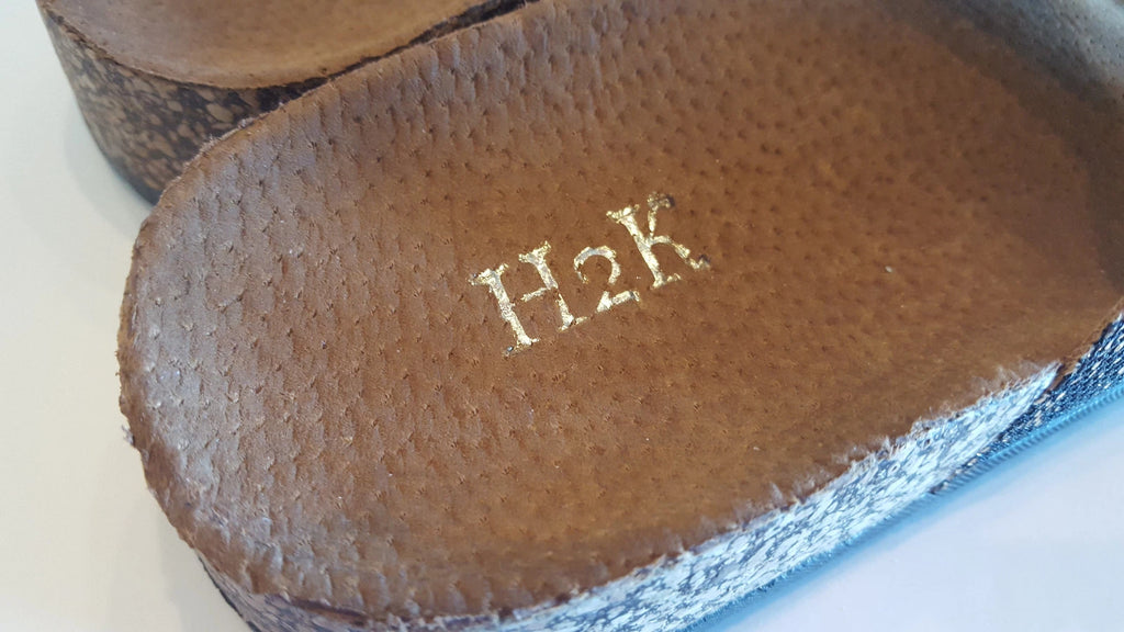H2K Karen Glitter Black Fashion Slides Flip Flops Sandals Bling Slides Straps