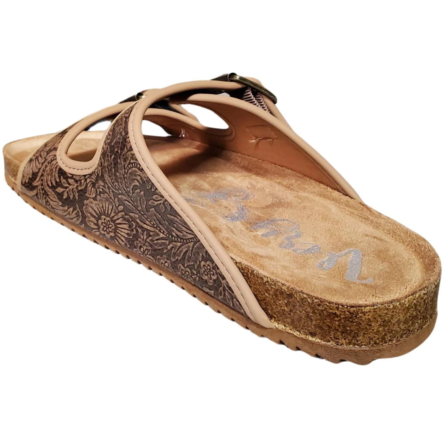 Very G Womens Berry 4 Fashion Slide Sandal, Brown