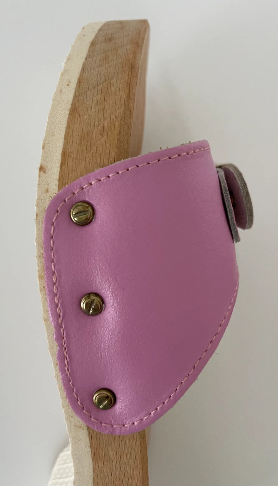 Dr. Scholl's The Original Wooden Sandals Slides Pink Leather Size 7 Italy New