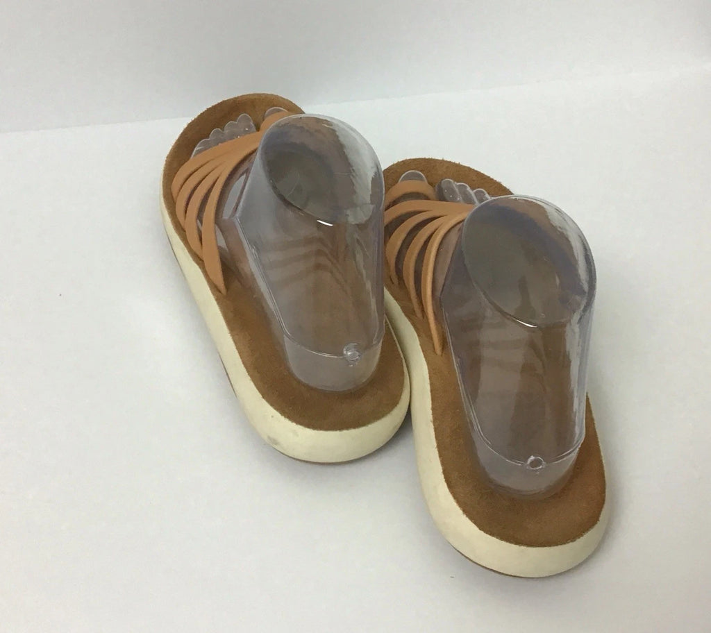 Ancient Greek style Tan leather strappy real leather slide sandals handmade, 9