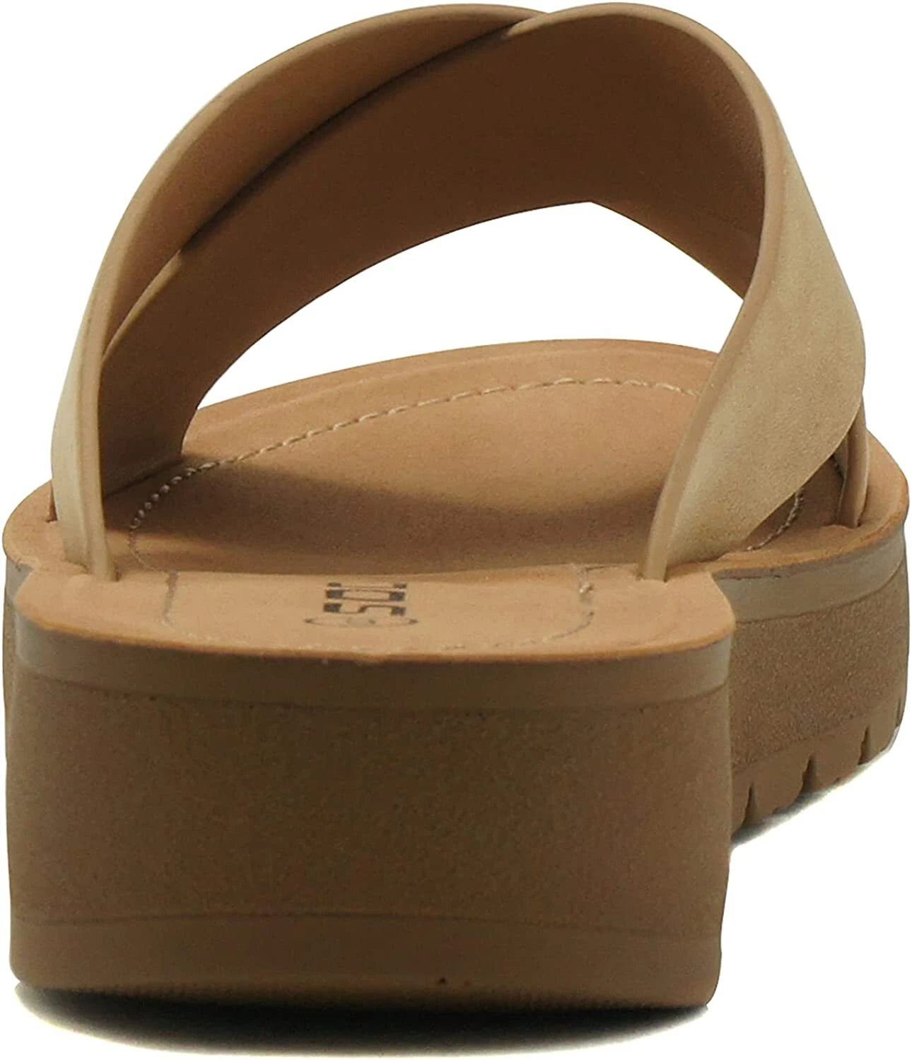 Women Open Toe Flatform Platform Crisscross Band Upper Fashion Slide SODA LUCY