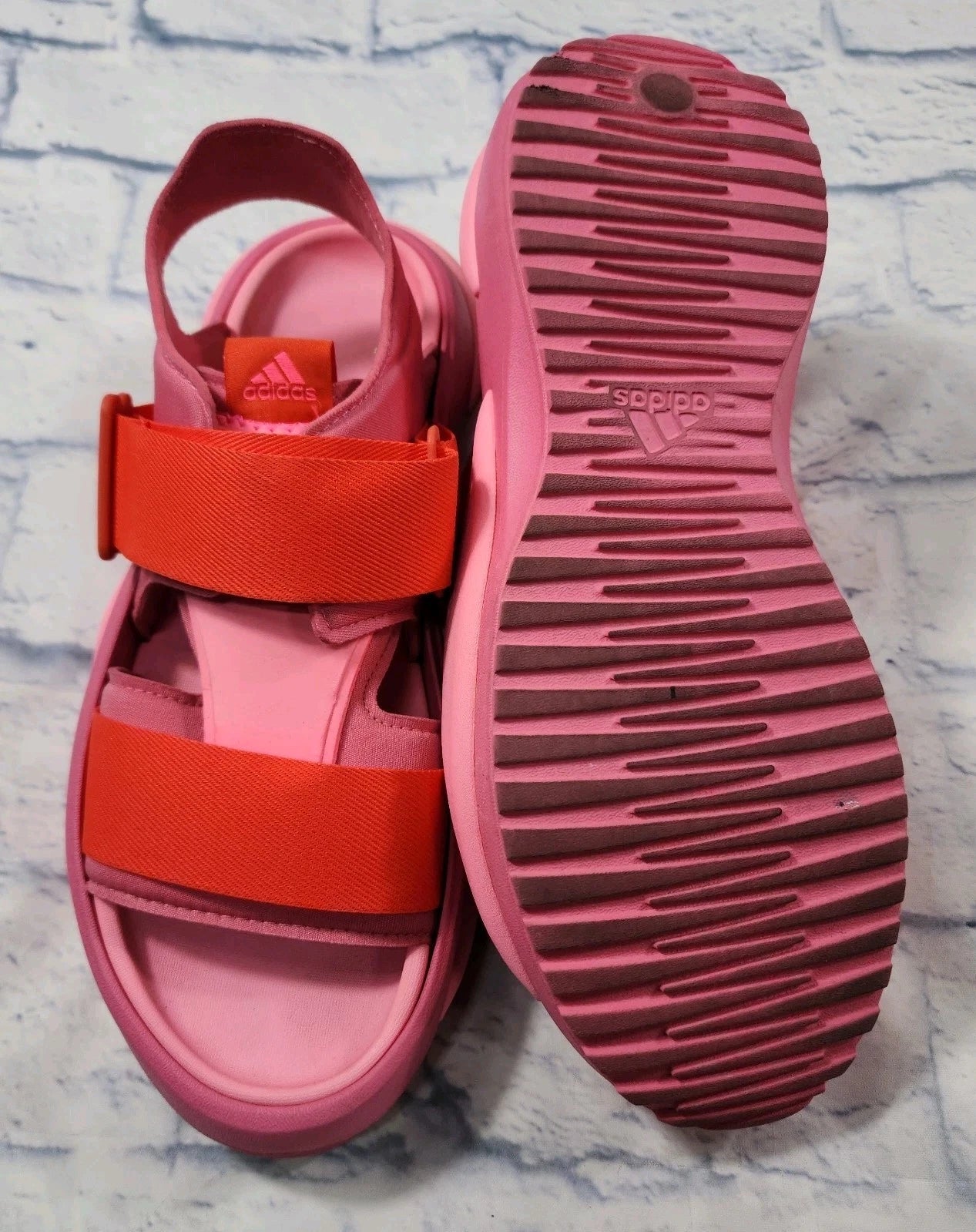 Adidas WOMENS SZ 9 MENS 8 Mehana Comfy Strap Fashion Sandal Slides Pink IF8182