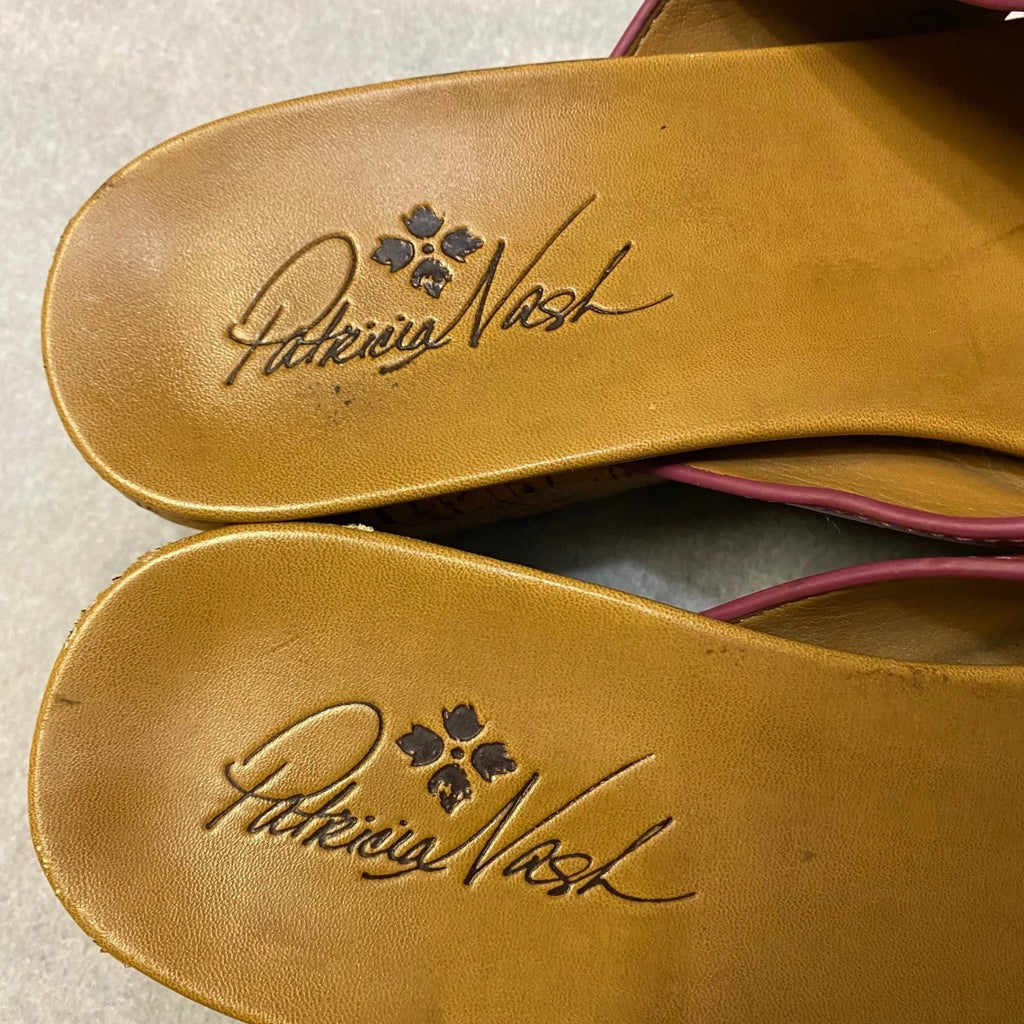 Patricia Nash Women's Luca Wedge Sandals US 10 Floral Leather Cork Feminine