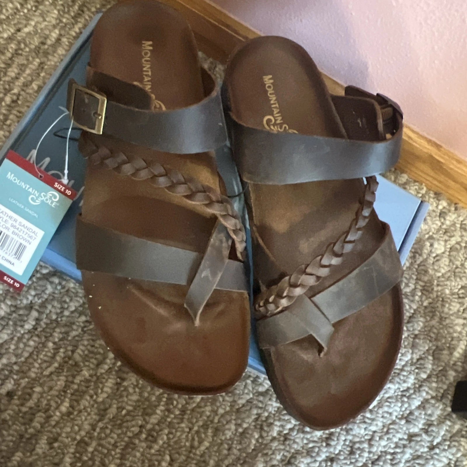 Mountain Sole Women's Leather Footbed Sandal : Size 10 : New : Style 984217567