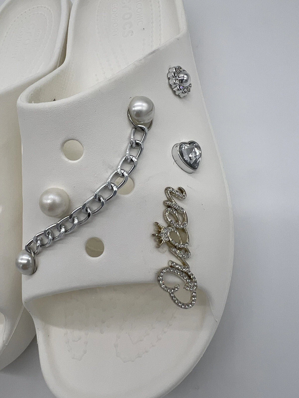 Crocs White Women's Classic Platform Slide With Charms Size 10 Style#:208180