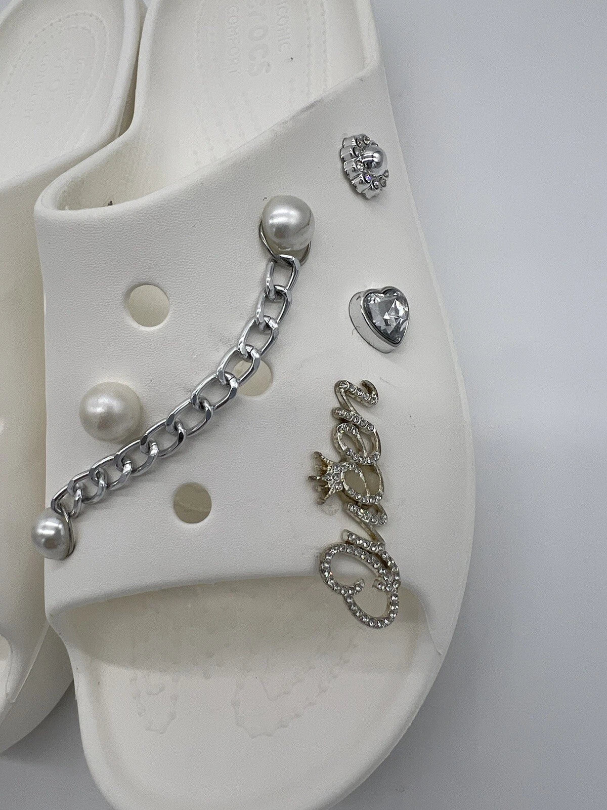 Crocs White Women's Classic Platform Slide With Charms Size 10 Style#:208180