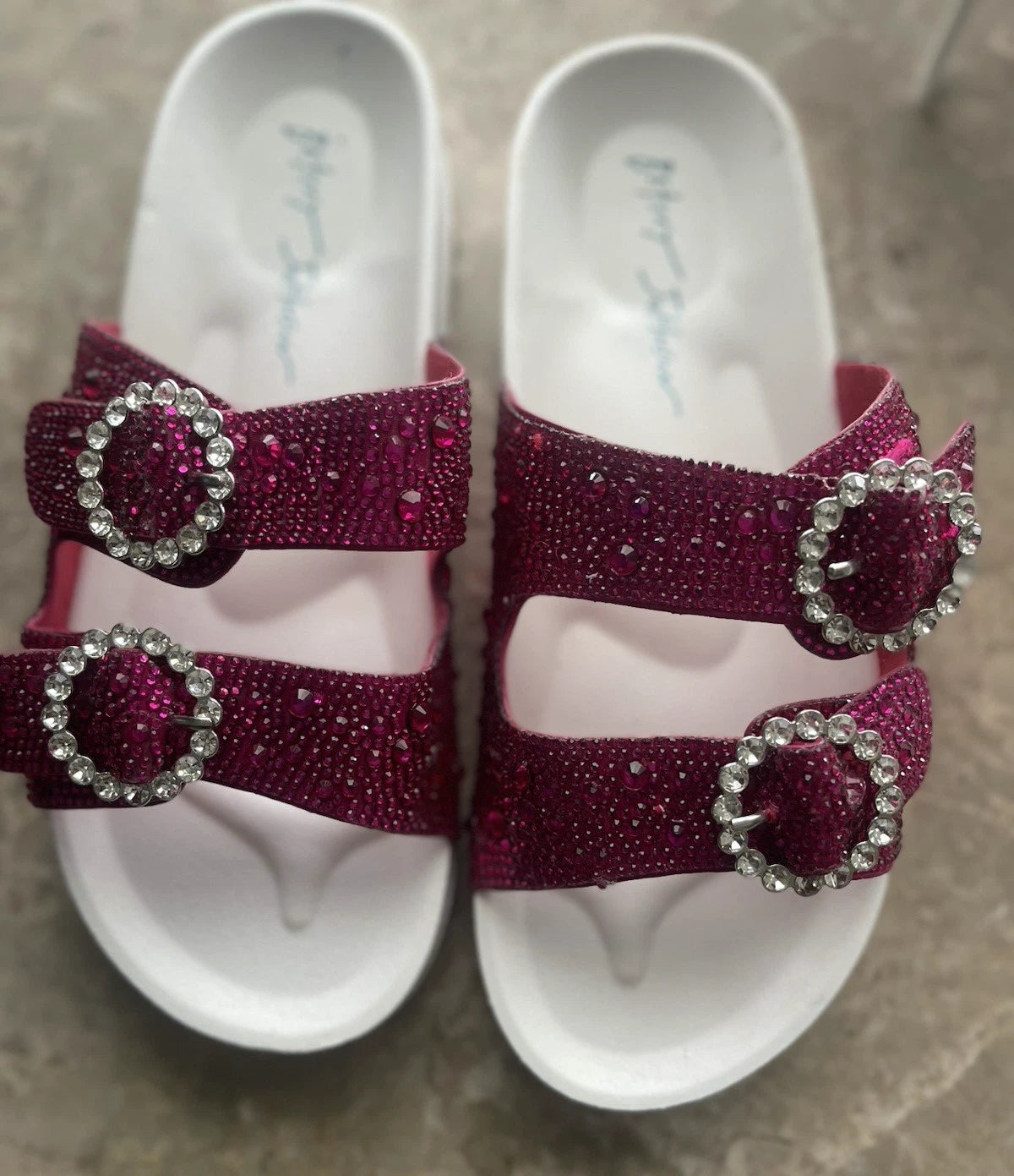 Pink White Betsey Johnson Women's SB-Trudy Sandal, Fuchsia Sz 8 M NEW