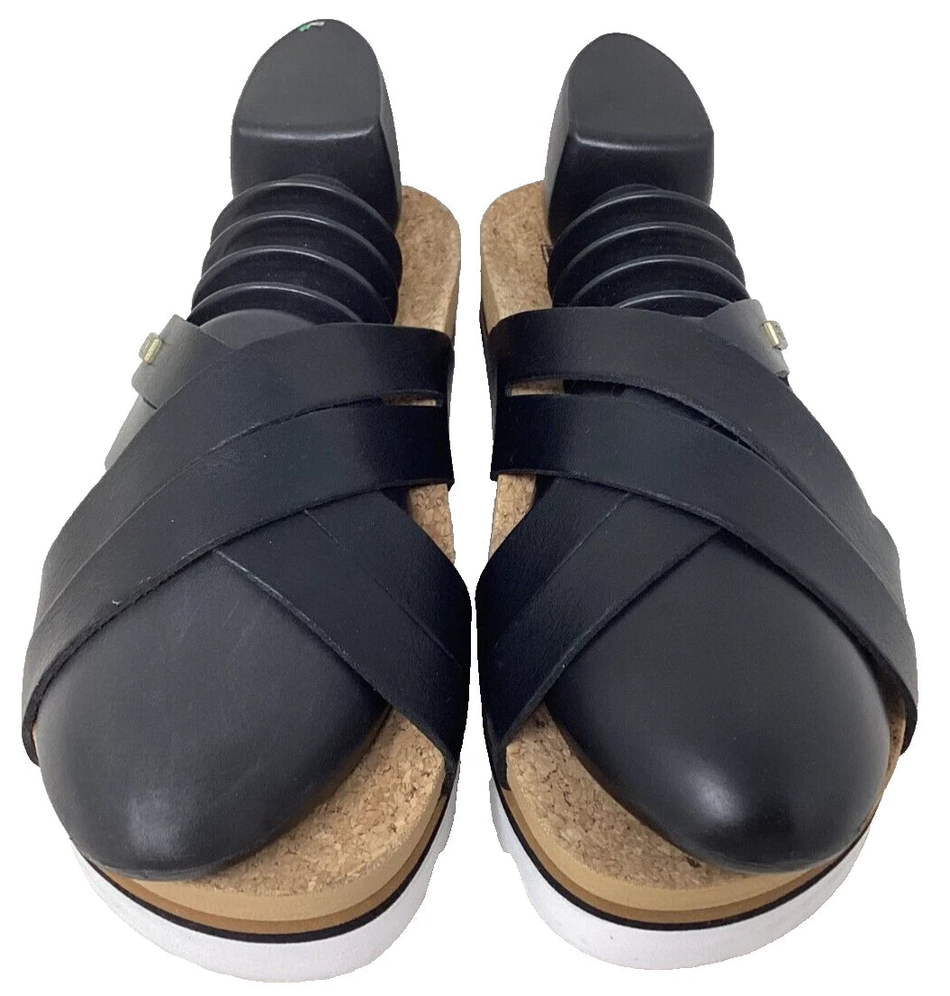 Reef Women's Kaia Criss Cross Comfort Slip On Slide Sandals Black Size:8 128L