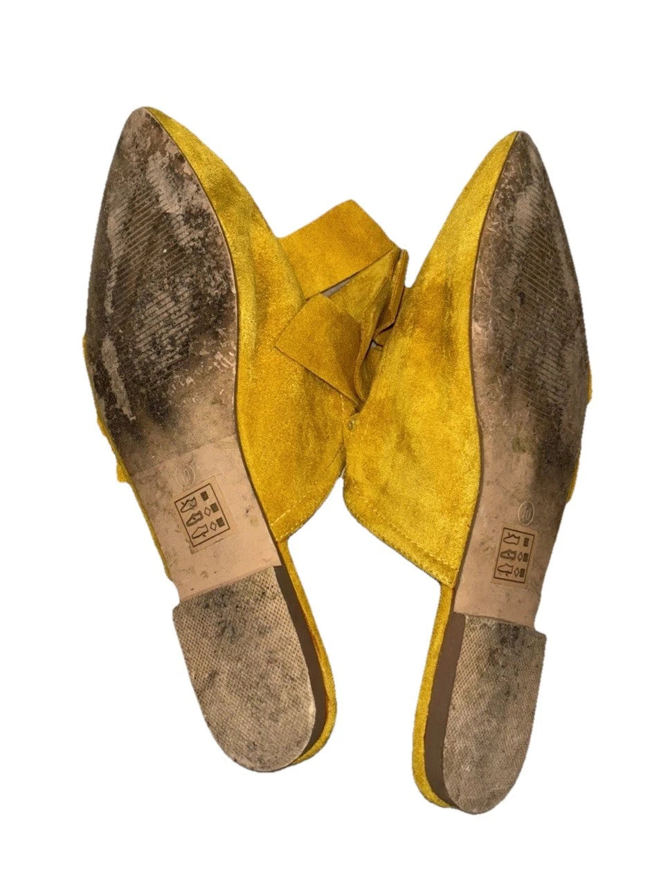 Beast Fashion Yellow Vegan Slides, Women's 10