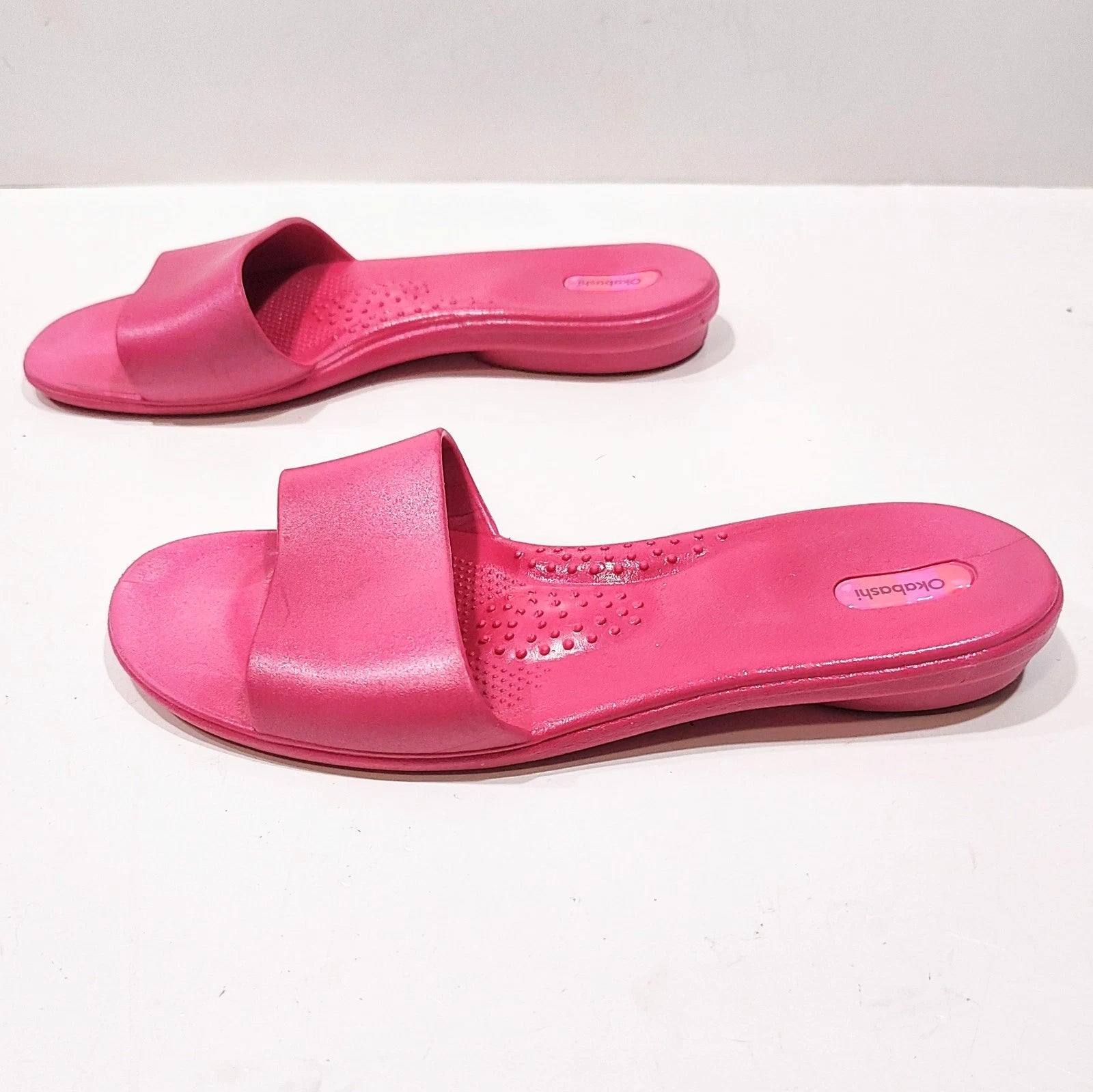 Okabashi Oka-B Womens Grace Spa-Style Slides Slip On Sandals Pink Size Large