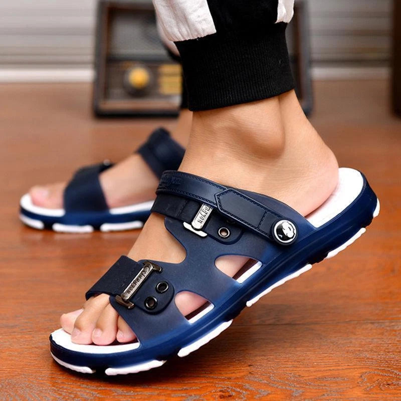 Fashion Men Sandals Summer Beach Slippers  Slip On Flats Slides Casual Shoes