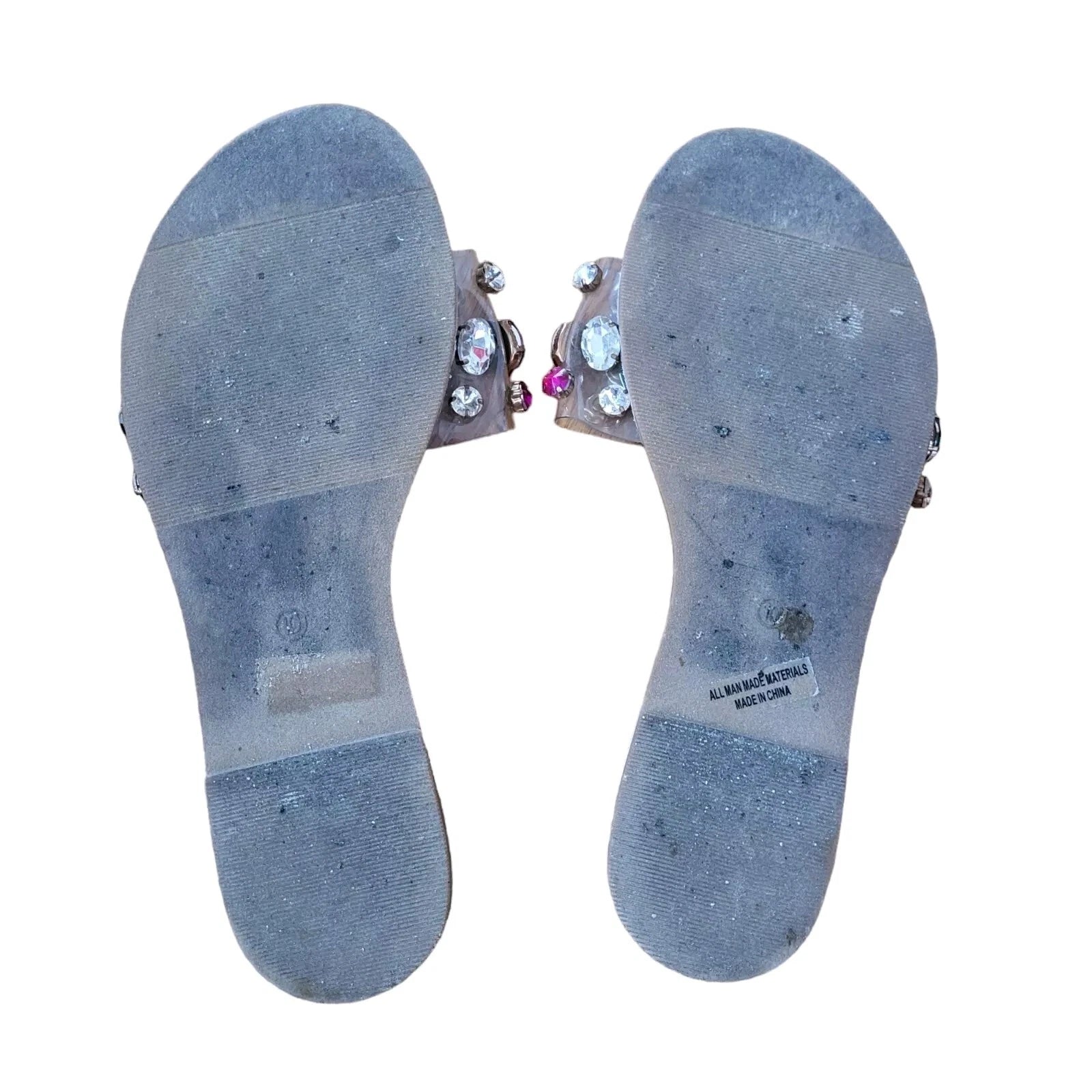 Fashion Nova Jewelled Colorful Faux Snakeskin Slides Size 10
