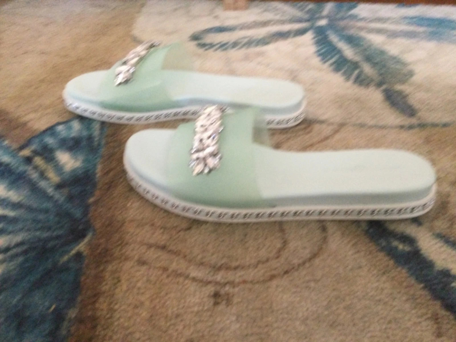 Karl Lagerfeld Sandals 8 M Paris Mint Julep Billi Fashion Slides