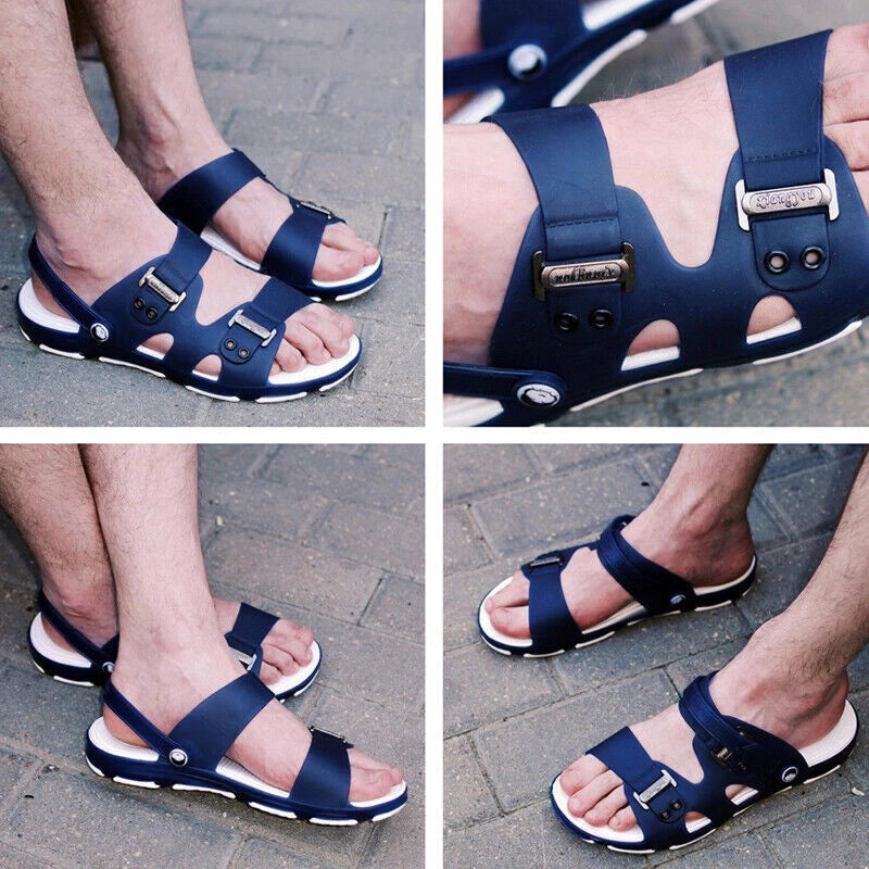Fashion Men Sandals Summer Beach Slippers  Slip On Flats Slides Casual Shoes