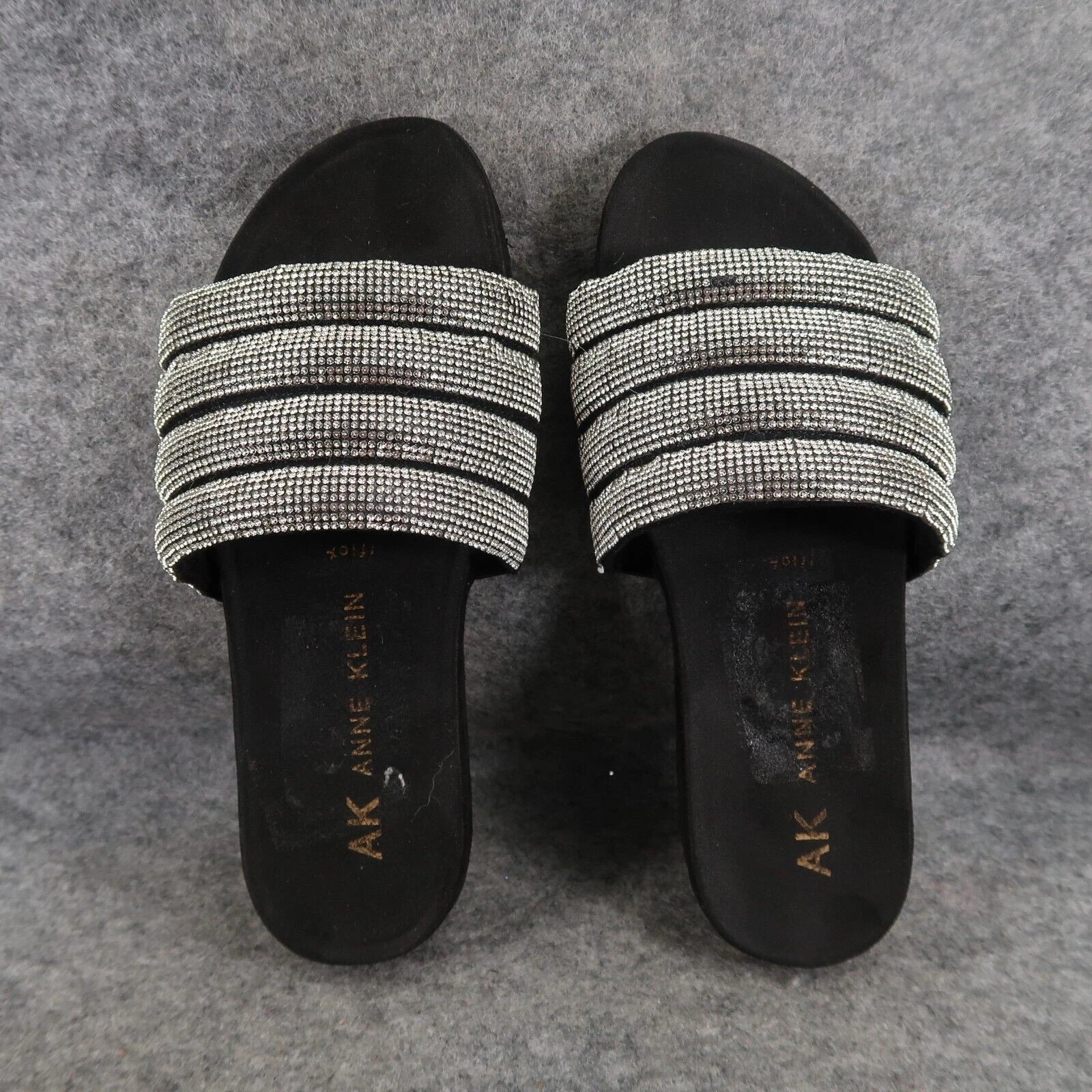Anne Klein Shoes Womens 7 Sandal Slides Fashion Casual Metallic Gloria Comfort