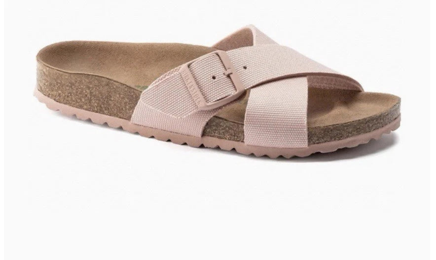 Birkenstock Siena Textile Sandals - Vegan Ivory Canvas - Size 41 EU