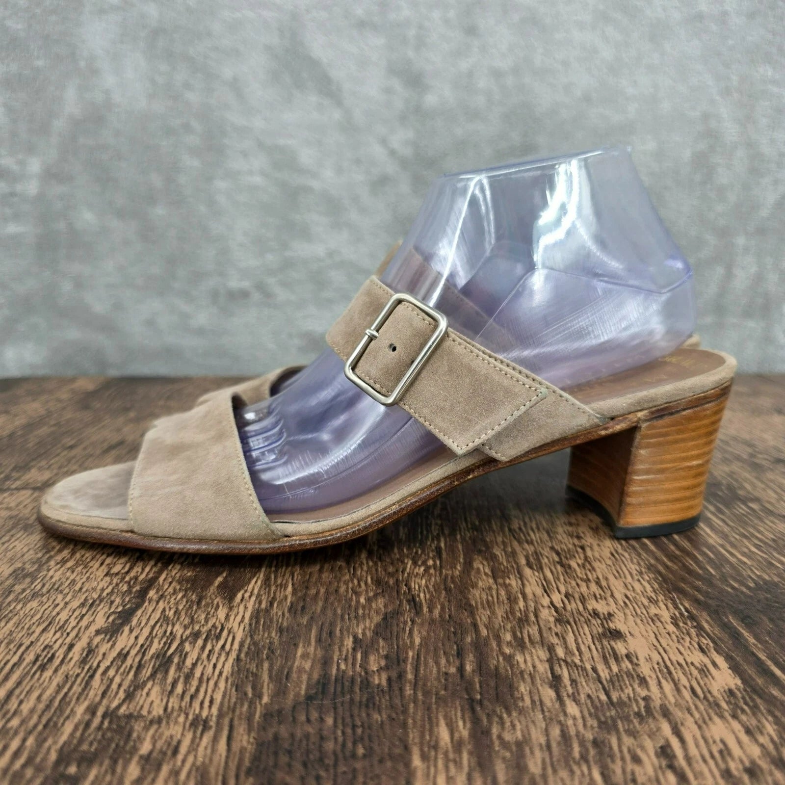 Gravati Mitchells Slide Sandals 10.5 Toast Suede Leather 2 Strap Buckles Italian