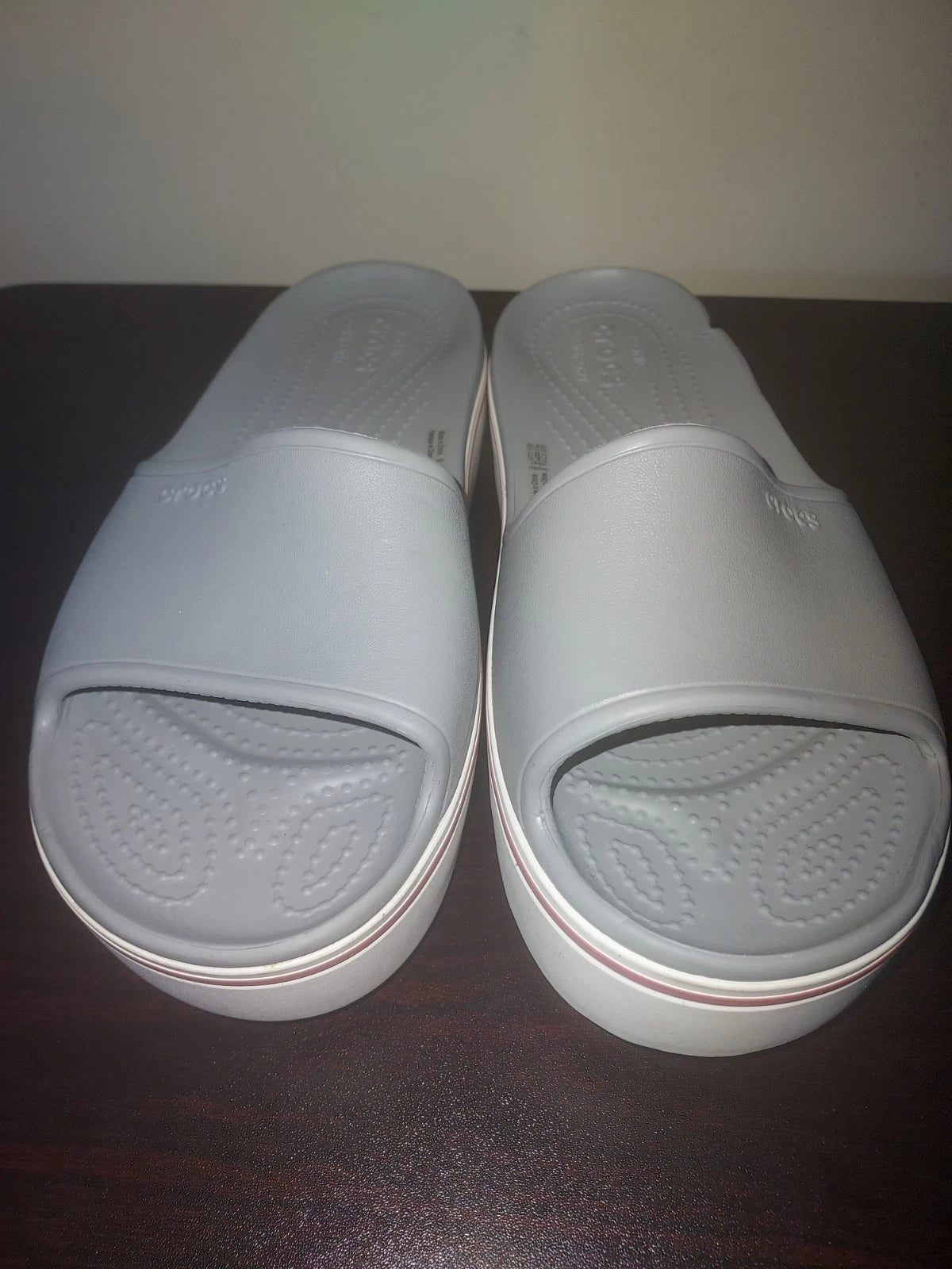 Crocs Women's Slides Size 7  Crosband  Platform Sandals Iconic Comfort Gray
