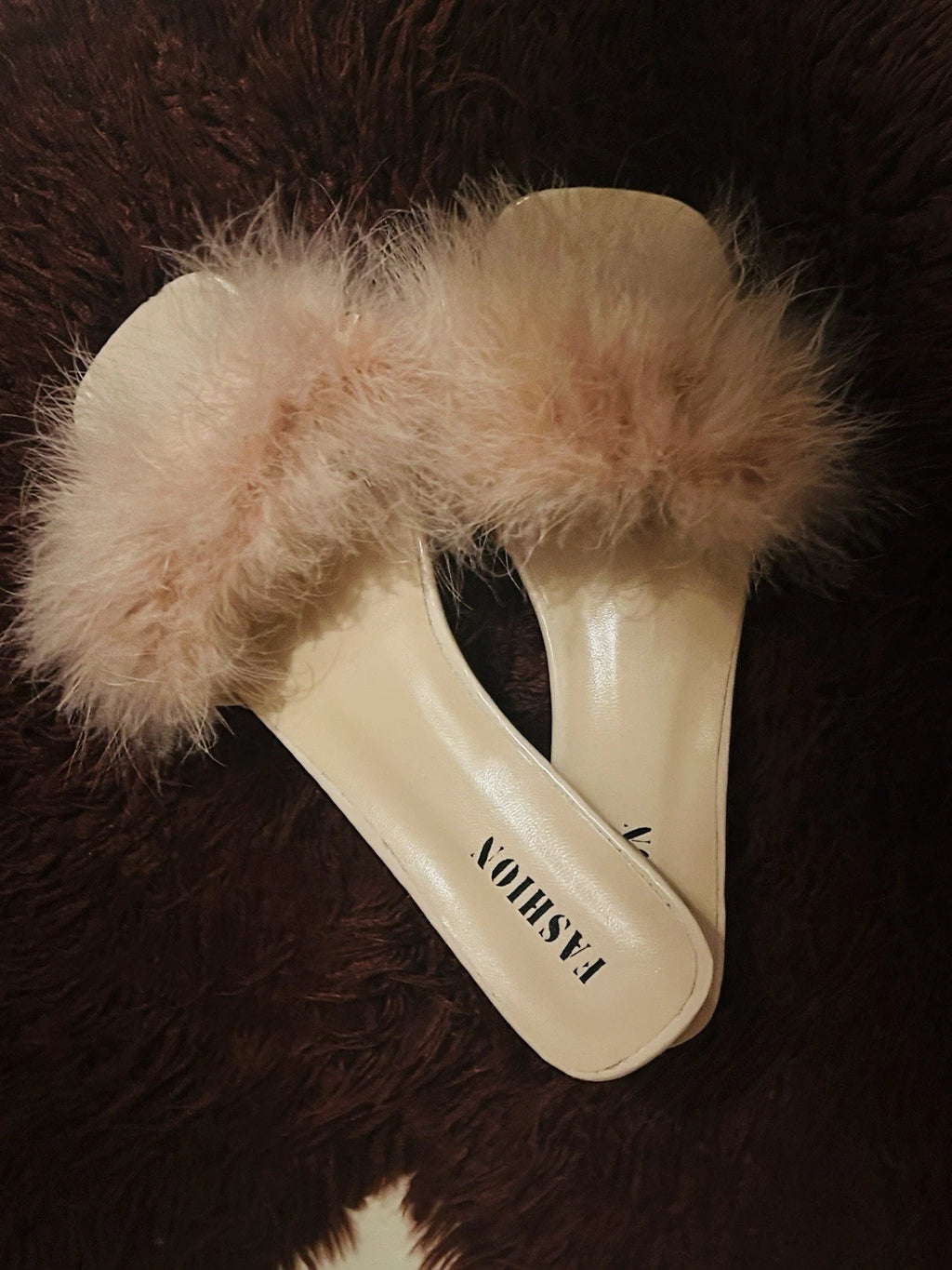 Women’s Flirty Pink Maribou Slides
