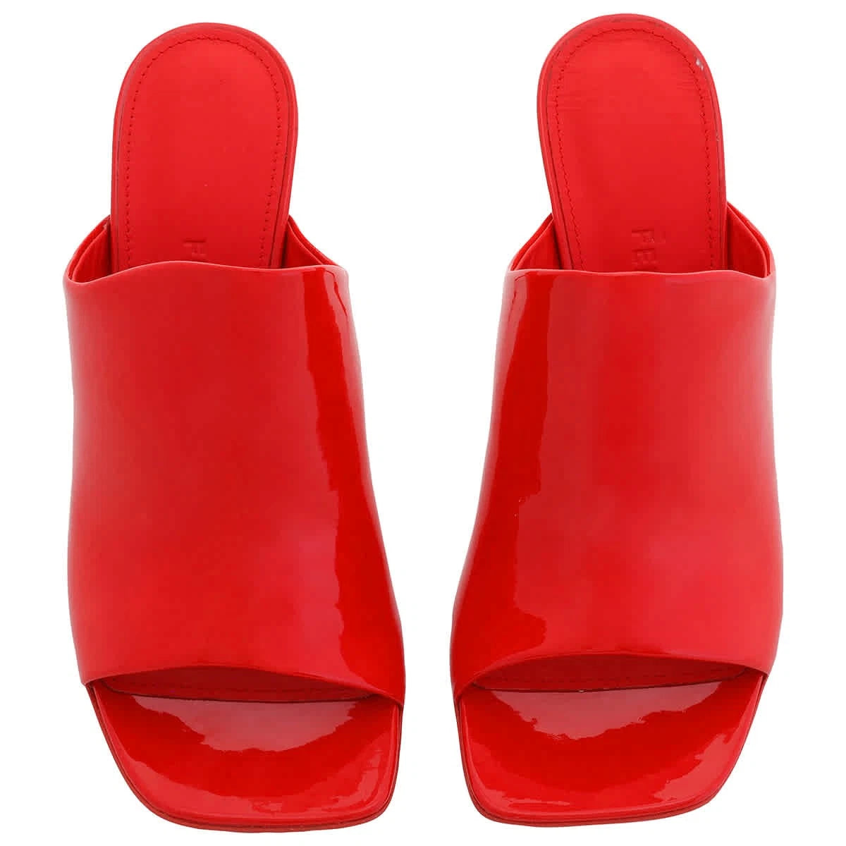 Salvatore Ferragamo Red Calfskin Open-Toe Slide Sandals