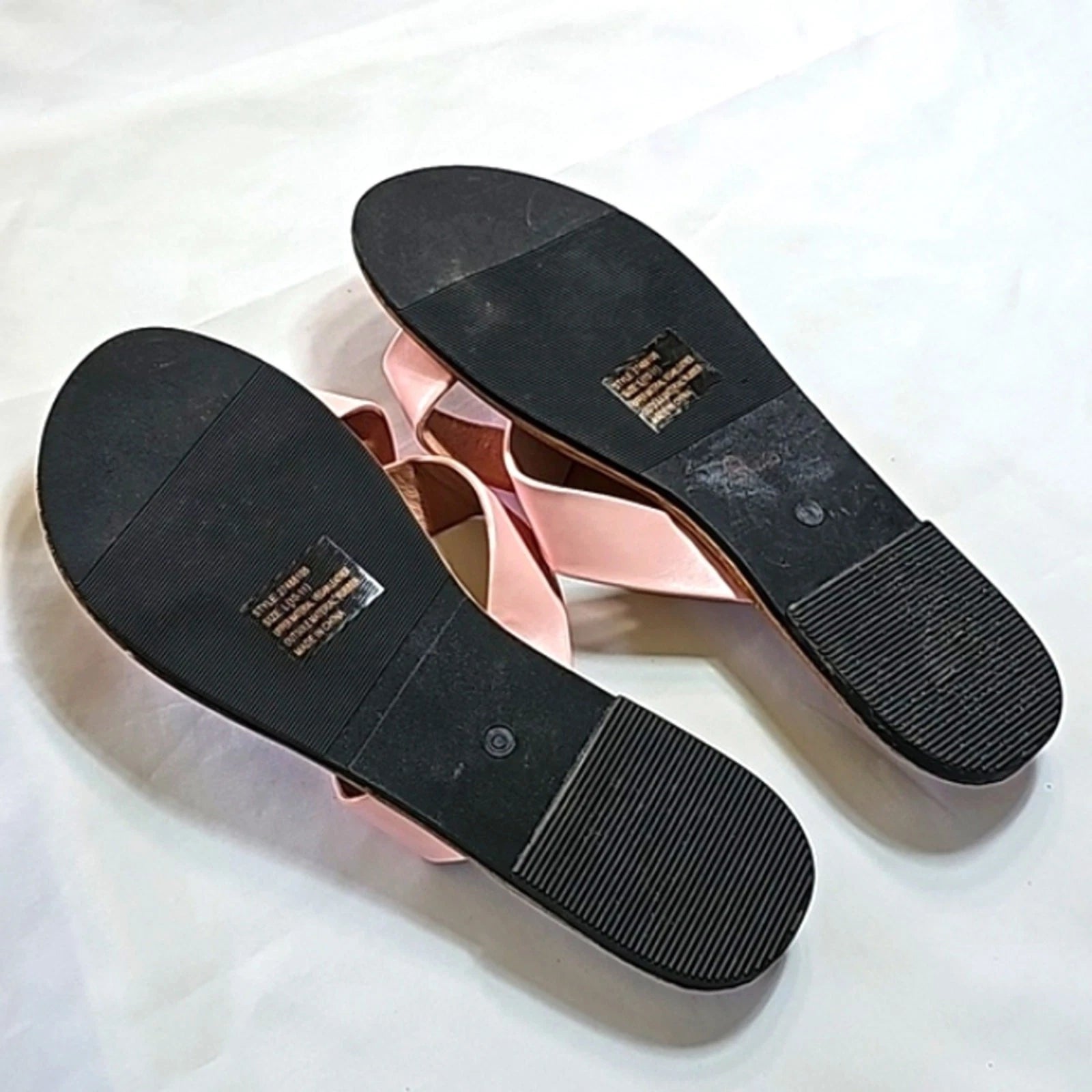 Womens Sz 10/11 Pink Criss-cross Vegan Slide Style Flat Y2K Unbranded Sandal