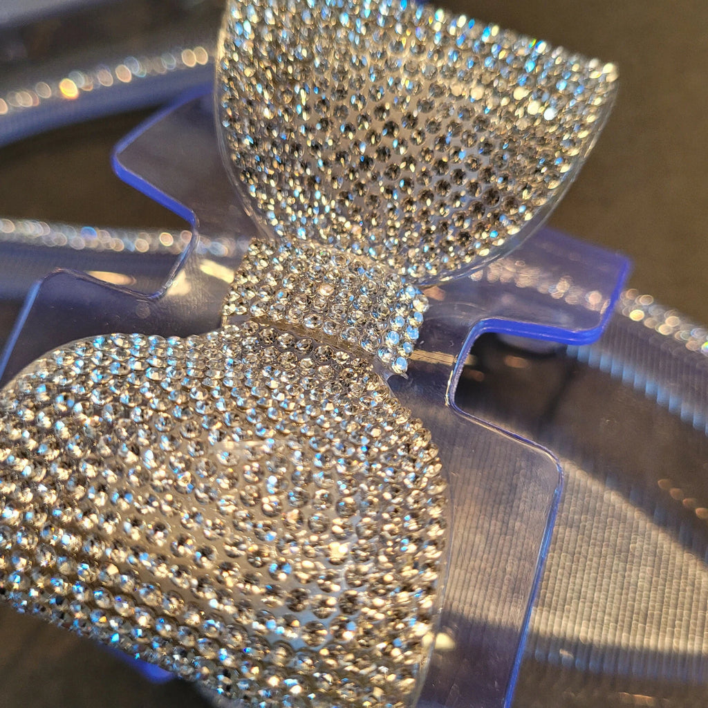 H2K Lucia Silver Fashion Jelly Slides Flip Flops Bow Sandals Bling Open Toe New