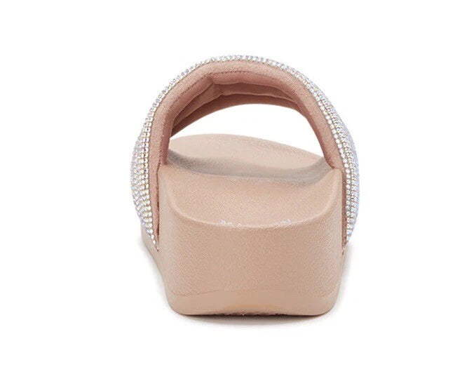 MADDEN NYC Bling Embellished Slide Sandals Slip On Size 5 Womens / Girls New
