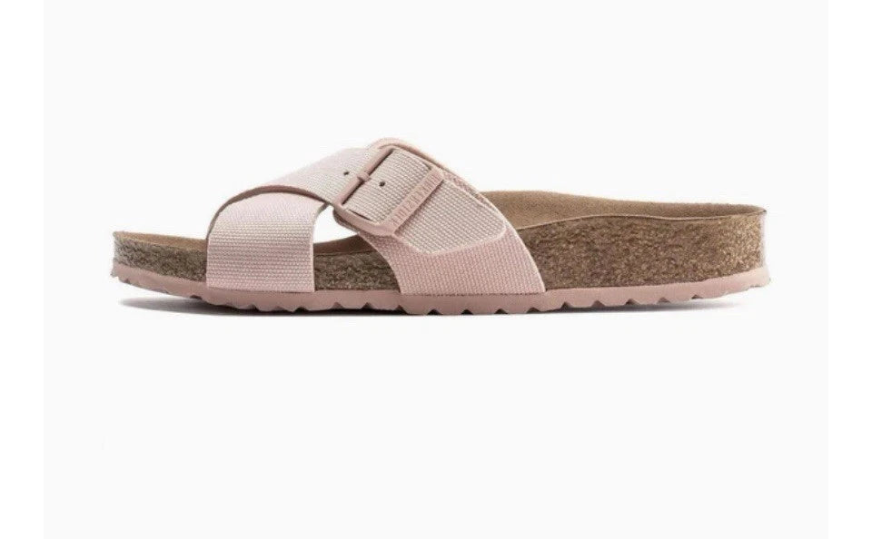 Birkenstock Siena Textile Sandals - Vegan Ivory Canvas - Size 41 EU