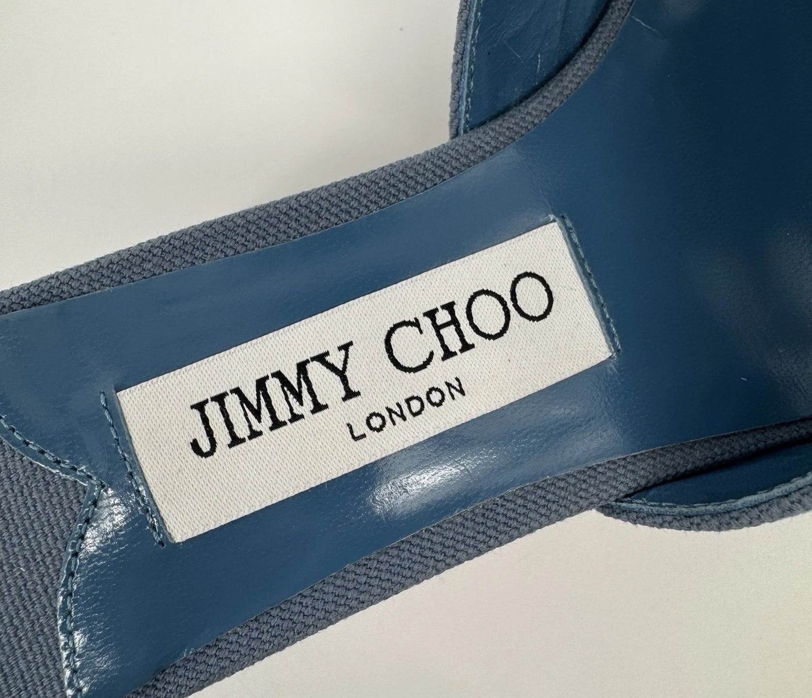 NEW Jimmy Choo Ellison Linen Mule 45 Sandal Denim Blue EU 36 (US 6) Designer
