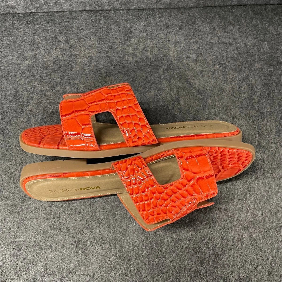 FASHION NOVA Don't Sugarcoat It Slides Women's Size 9 Orange