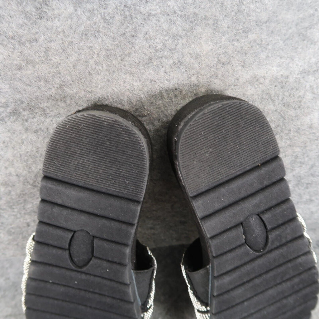 Anne Klein Shoes Womens 7 Sandal Slides Fashion Casual Metallic Gloria Comfort