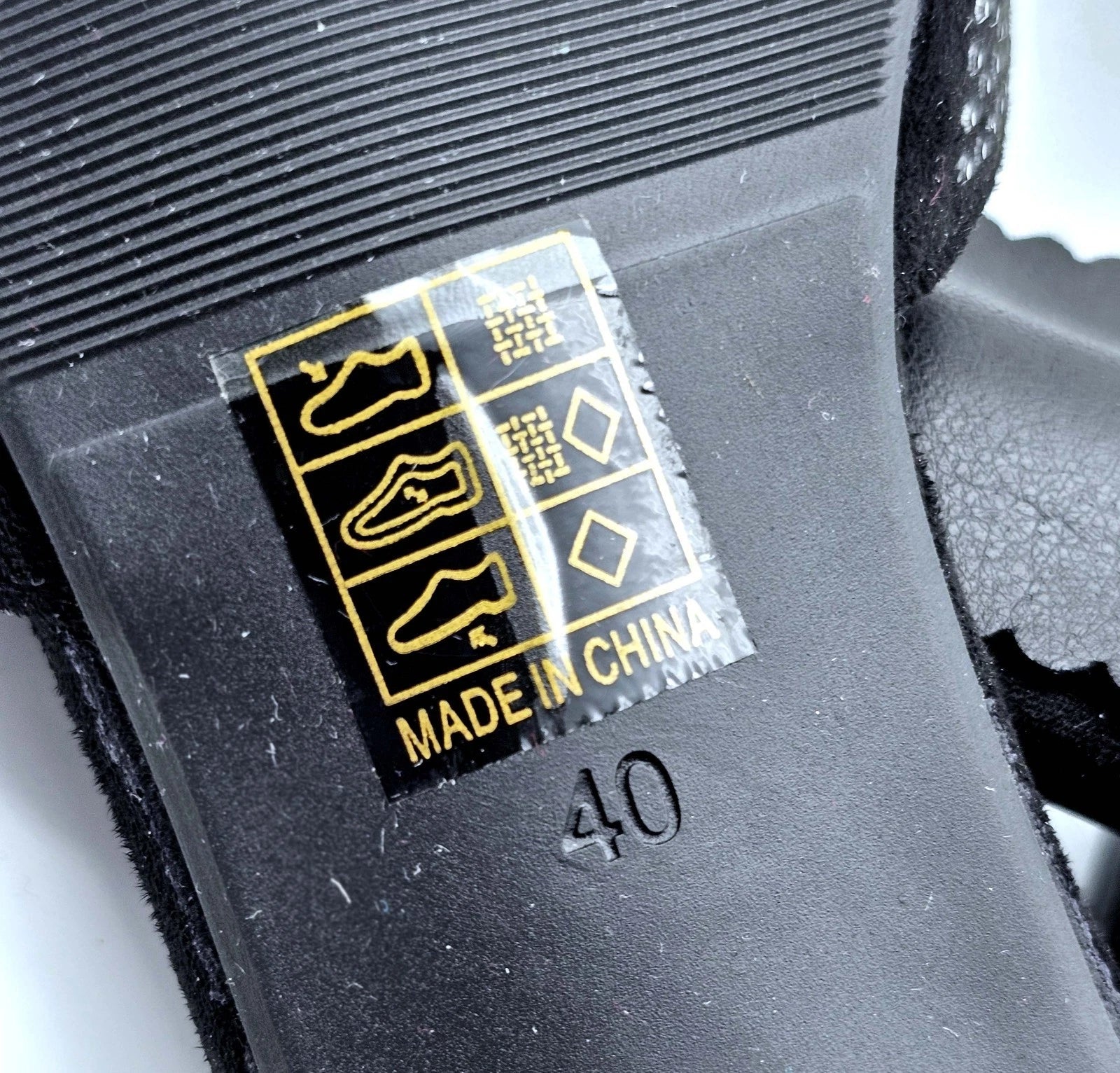 Black Rhinestone Slide Sandals Size 9 US (EU 40) – Square Toe Low Block Heel