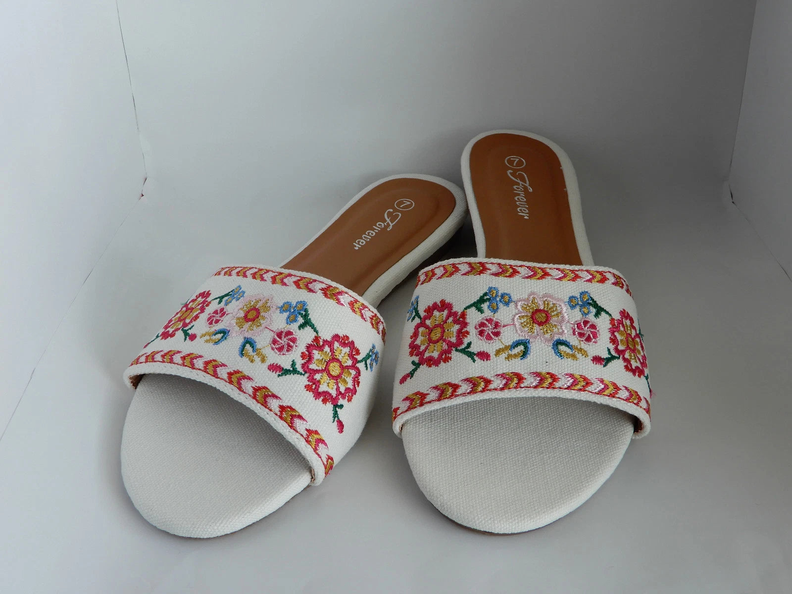 New Fashion Embroidered Slippers Sandals Size 6~10