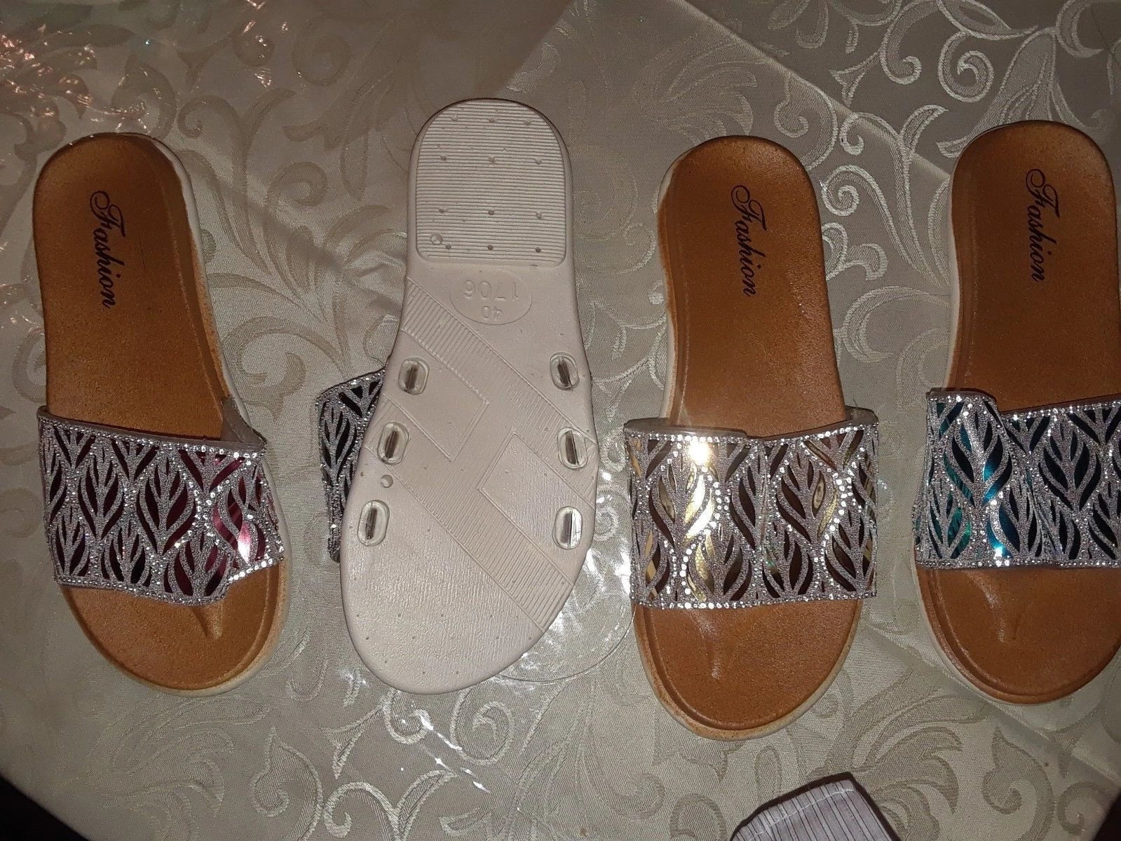 New ladies  FASHION  slides beach mirror  sandals flip flopS