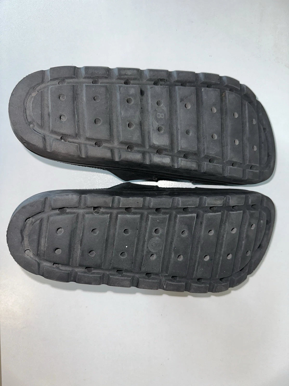 Black Double Buckle Slide Sandals EVA Foam Slip-On Casual Comfort  Women Size 8