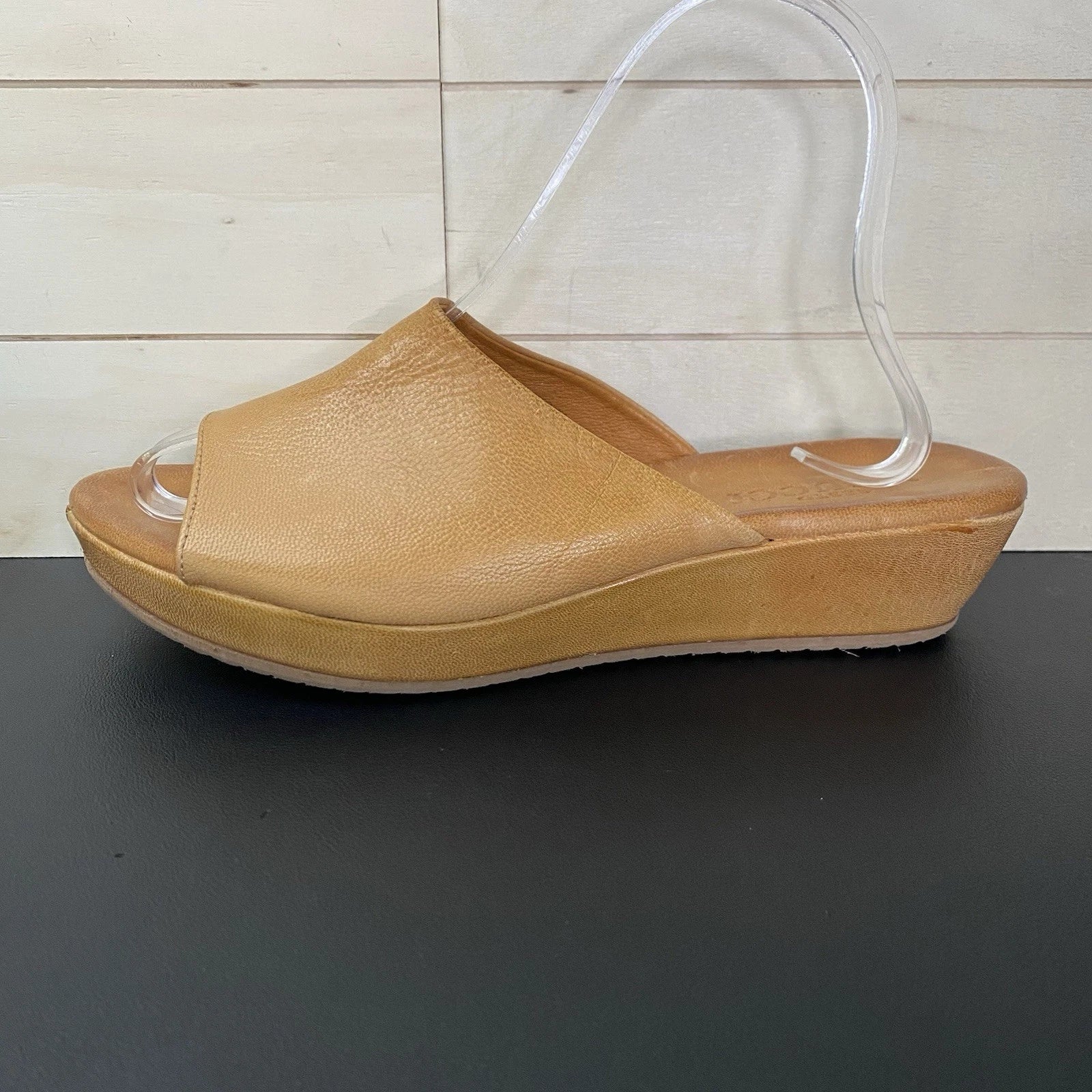 Sesto Meucci Slides Sandals Women's Size 9 N Shoes Tan Leather Platform Wedge