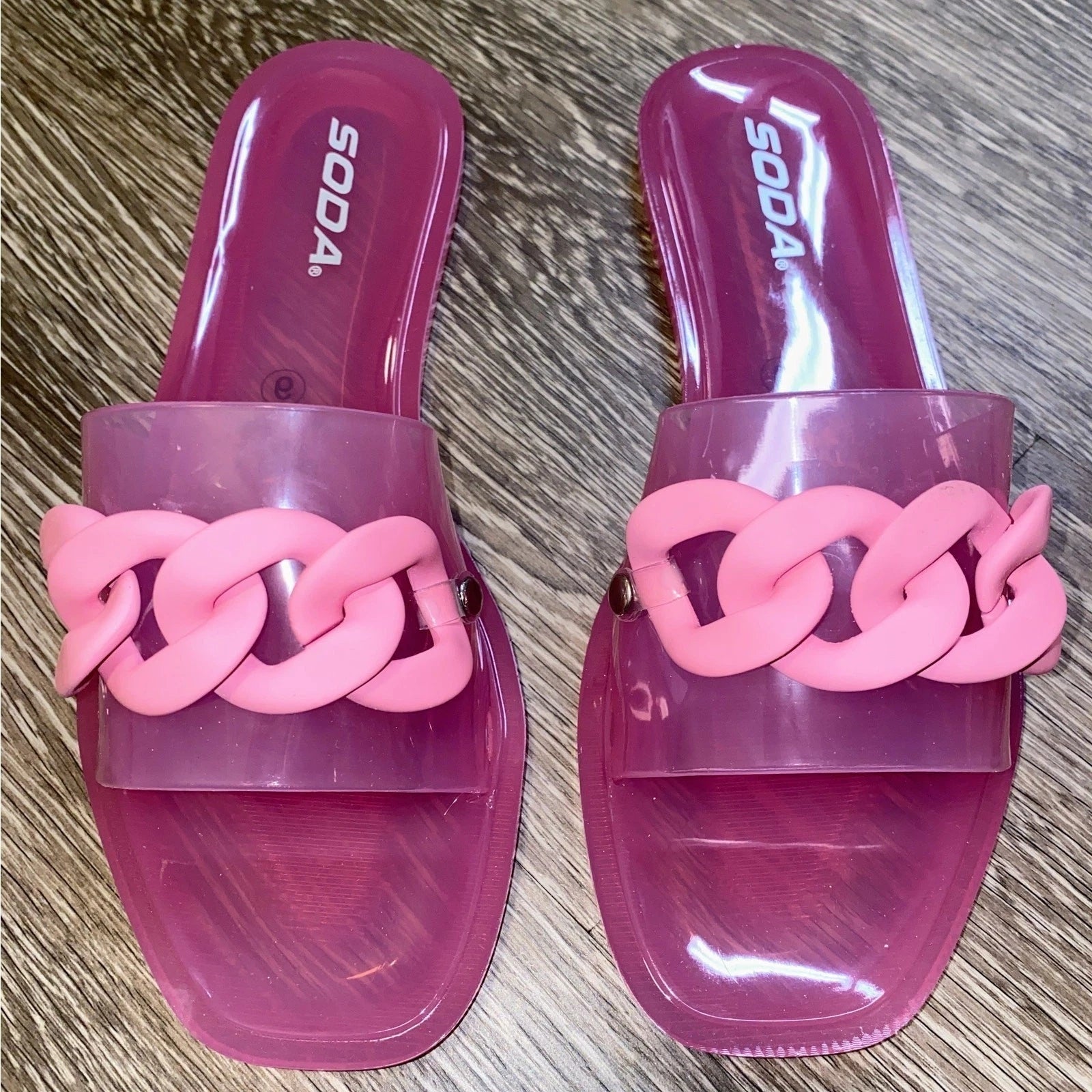 3x Pairs 6 Fashion Nova Pink Mint Green Jelly Cuban Matte Slide Sandals Flats