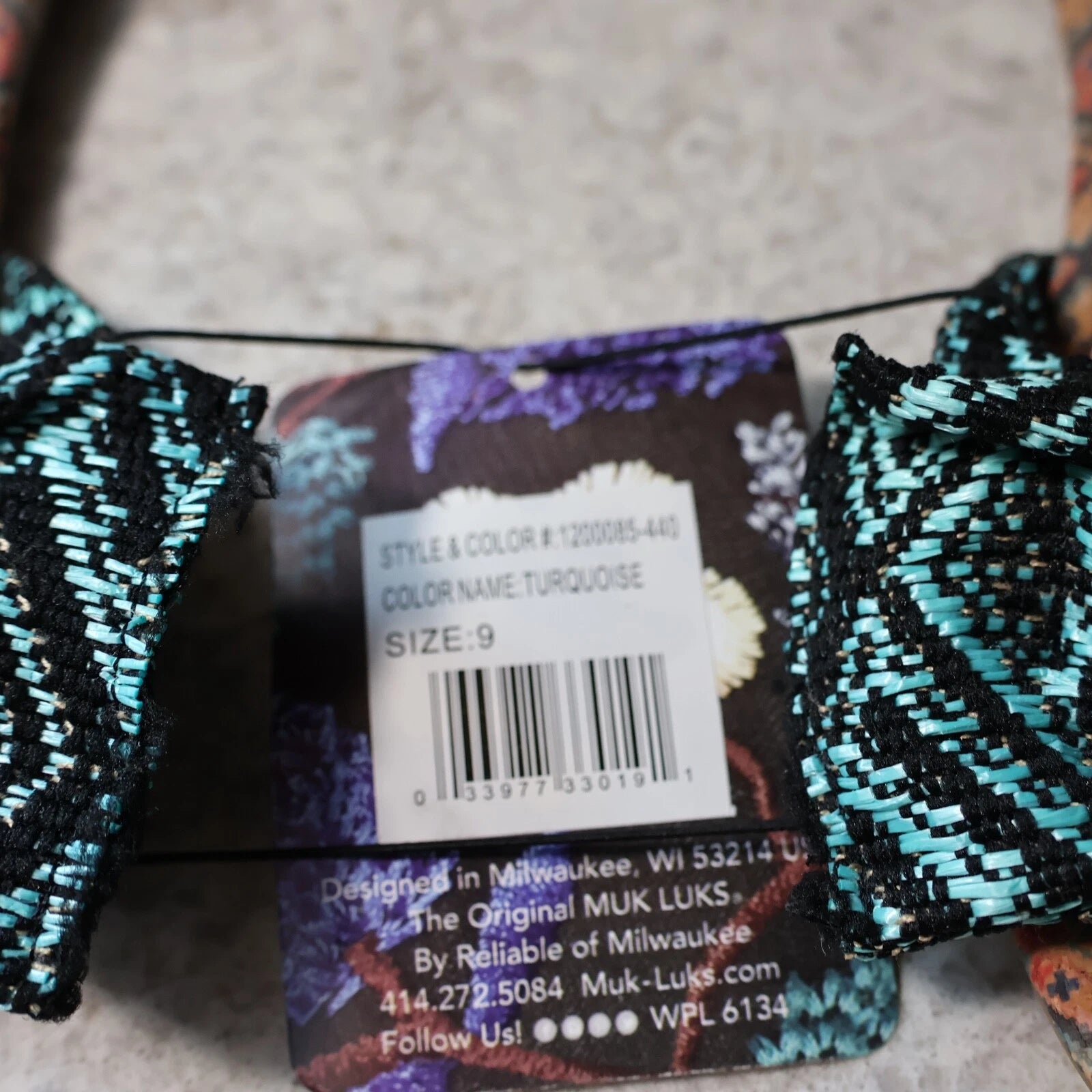 Muk Luks Womens Slide on Bow Tied Top Tropical Style Sandals Size 9 NEW