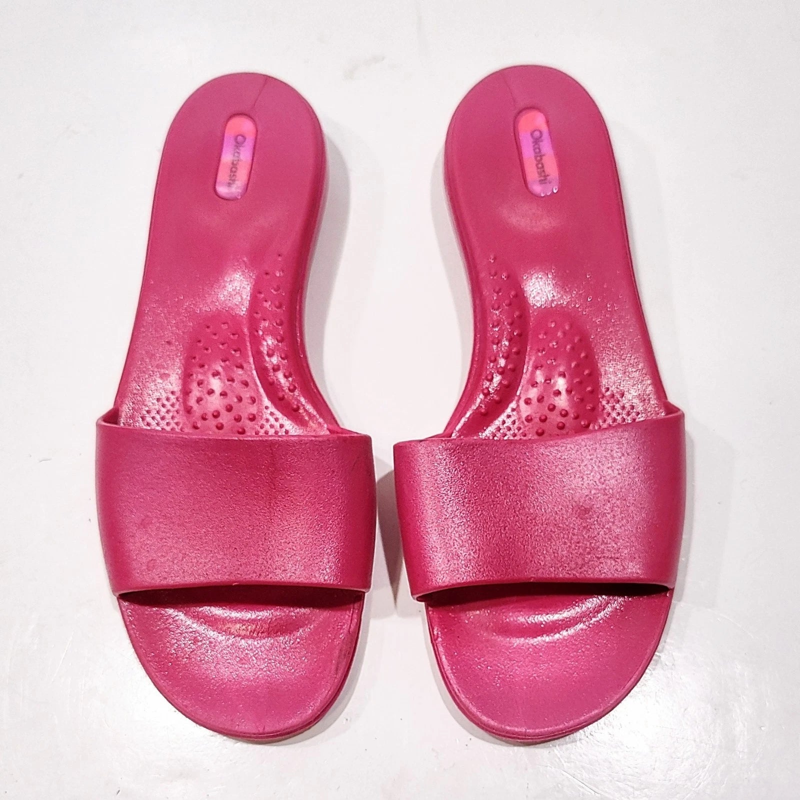 Okabashi Oka-B Womens Grace Spa-Style Slides Slip On Sandals Pink Size Large