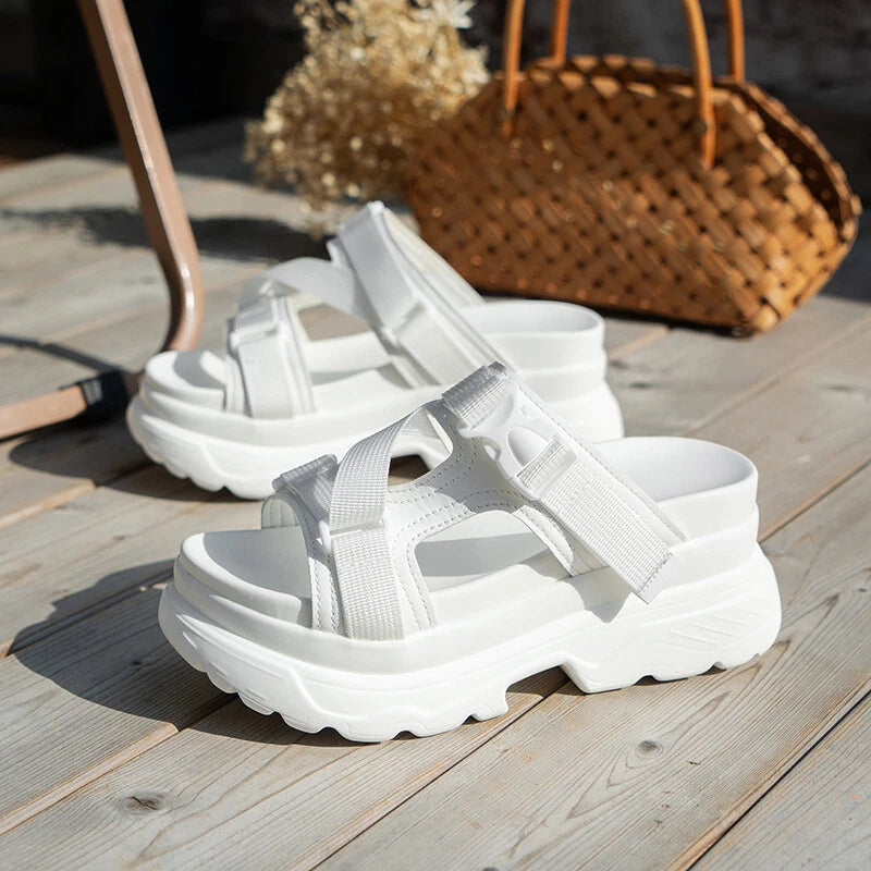 Women's Sandals Ladies Fashion Wedge Platform Slides Slip on Chunky Sandal Shoes
